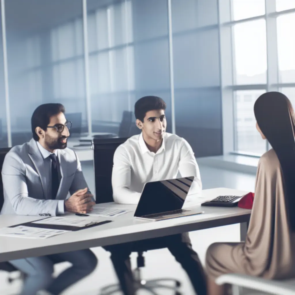 Accounting consultants reviewing financial reports together