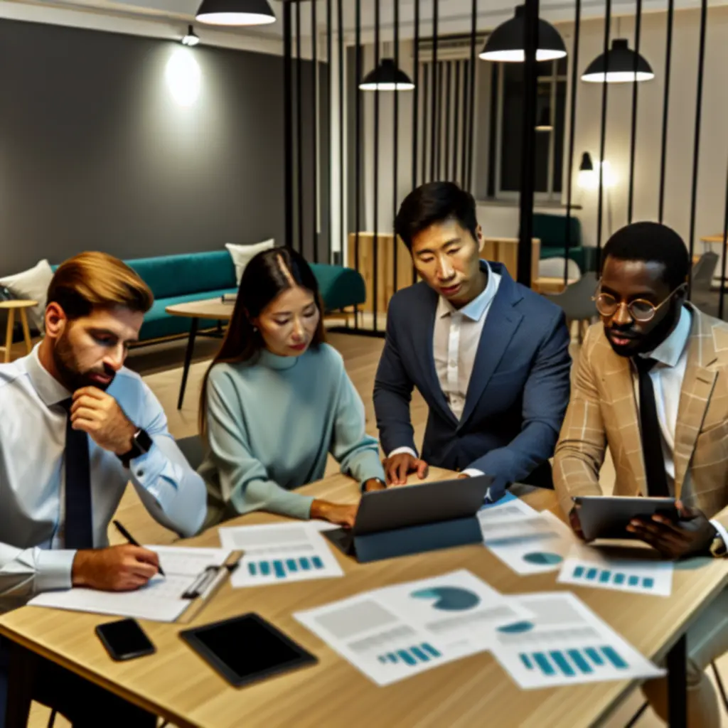 Accountants collaborating in a modern office